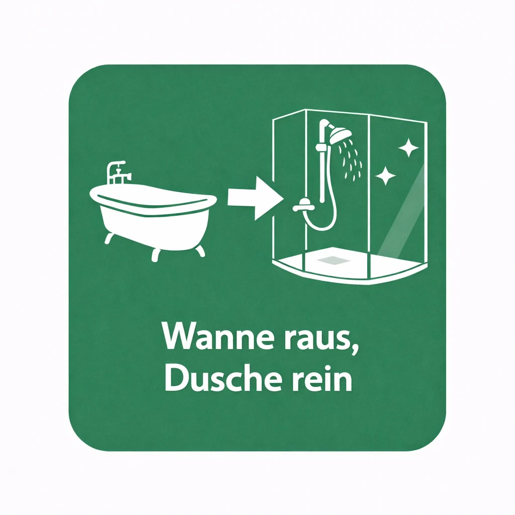 Wanne raus, Dusche rein