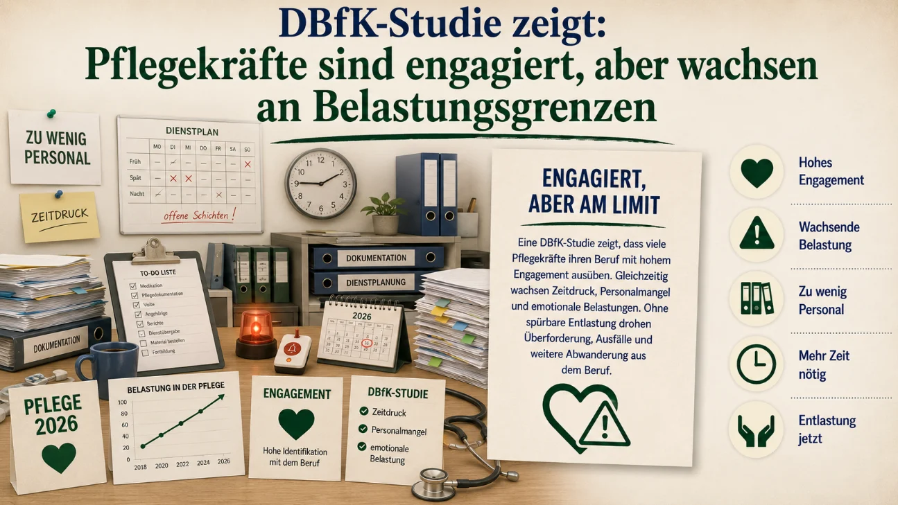 DBfK-Studie zeigt: Pflegekräfte sind engagiert, aber wachsen an Belastungsgrenzen
