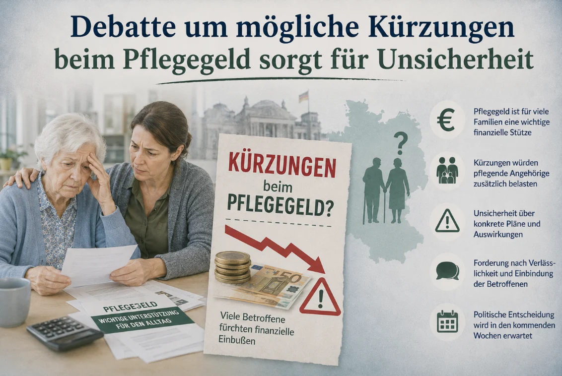 Debatte um mögliche Kürzungen beim Pflegegeld sorgt für Unsicherheit