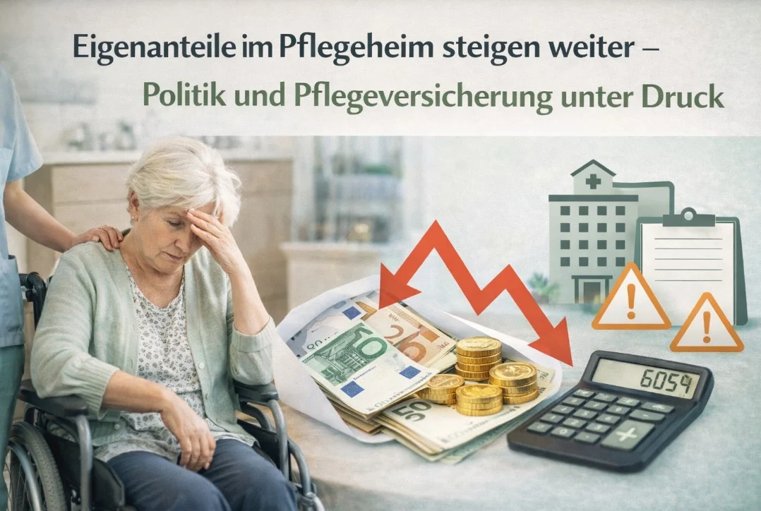 Eigenanteile im Pflegeheim steigen weiter – Politik und Pflegeversicherung unter Druck