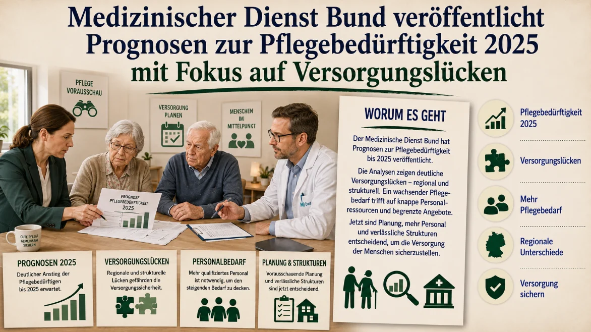 Medizinischer Dienst Bund veröffentlicht Prognosen zur Pflegebedürftigkeit 2025 mit Fokus auf Versorgungslücken