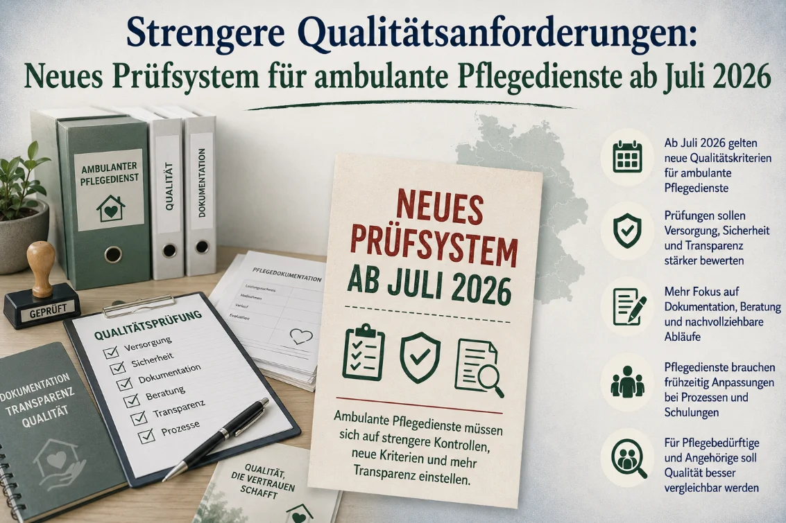 Strengere Qualitätsanforderungen: Neues Prüfsystem für ambulante Pflegedienste ab Juli 2026