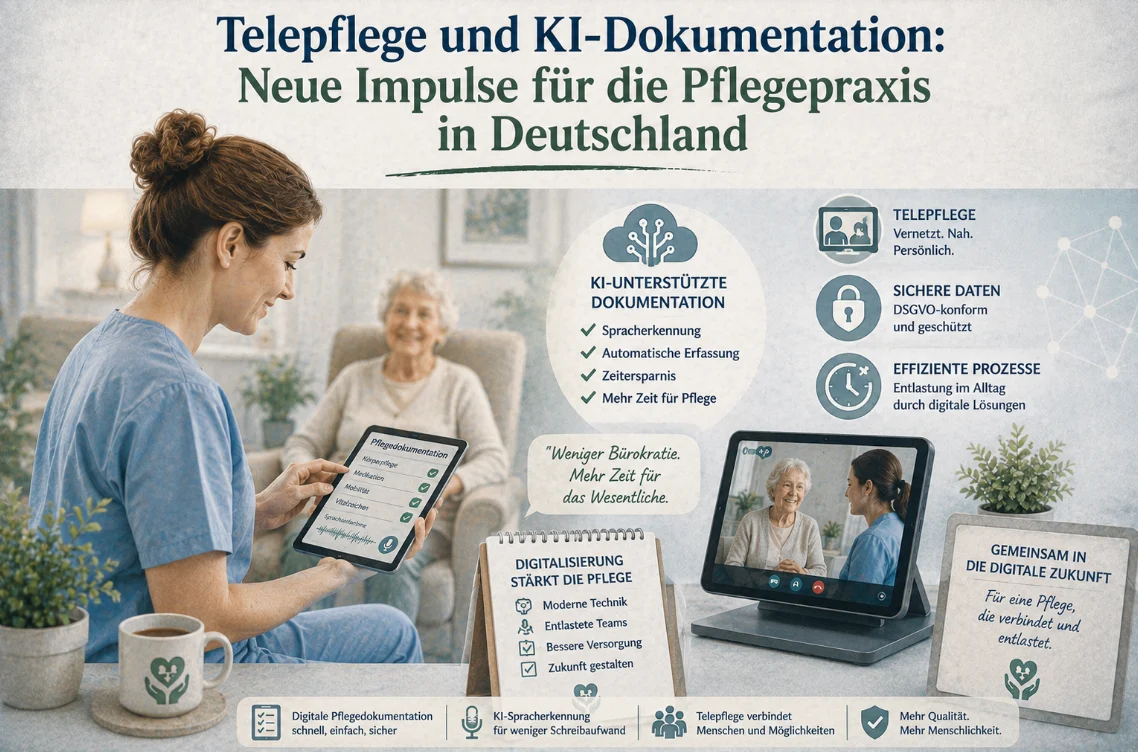 Telepflege und KI-Dokumentation: Neue Impulse für die Pflegepraxis in Deutschland