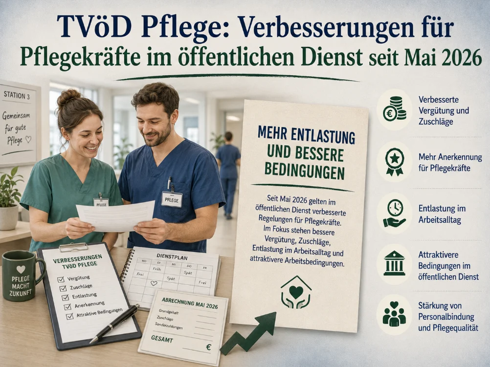 TVöD Pflege: Verbesserungen für Pflegekräfte im öffentlichen Dienst seit Mai 2026
