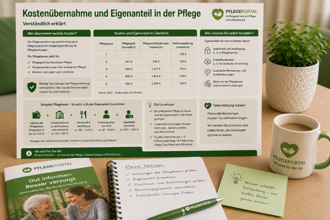 Kostenübernahme und Eigenanteil in der Pflege verständlich erklärt
