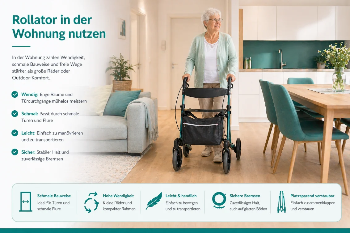 Rollator in der Wohnung nutzen