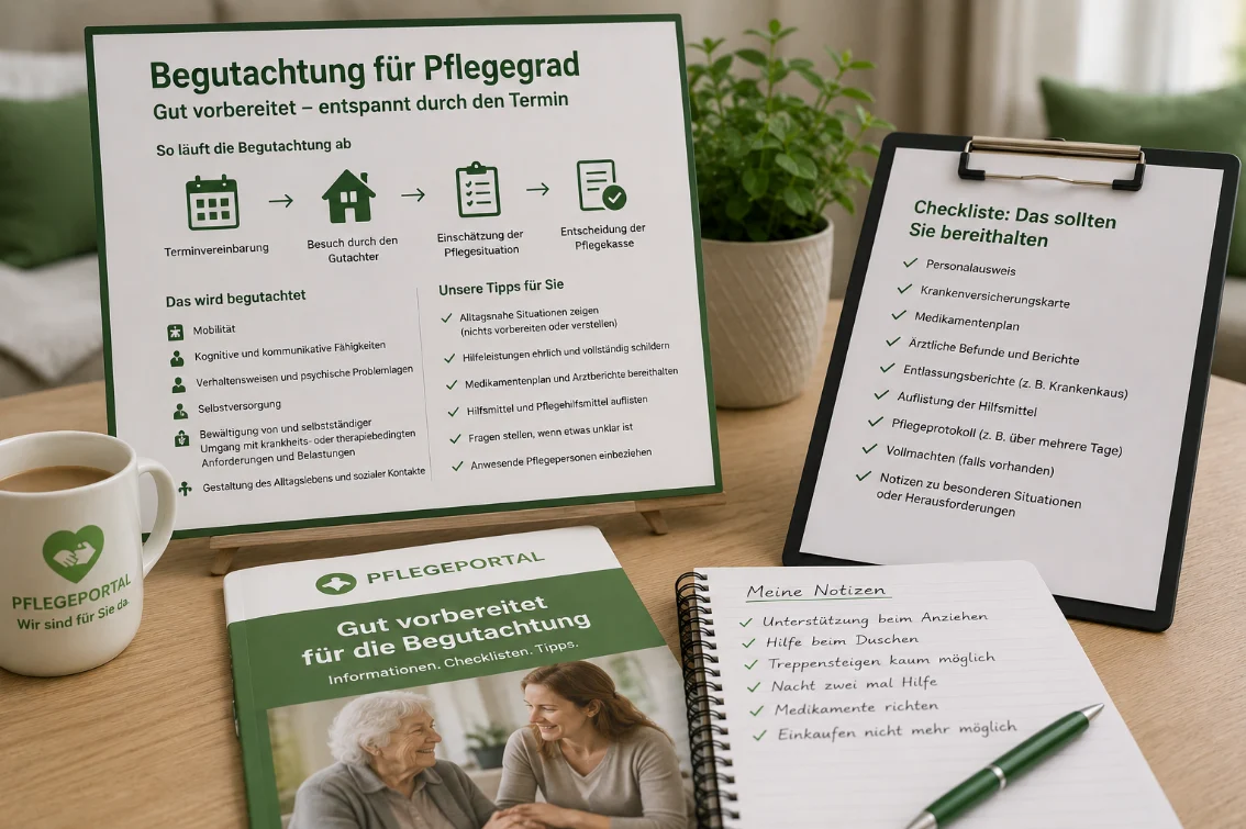 Begutachtung für Pflegegrad vorbereiten