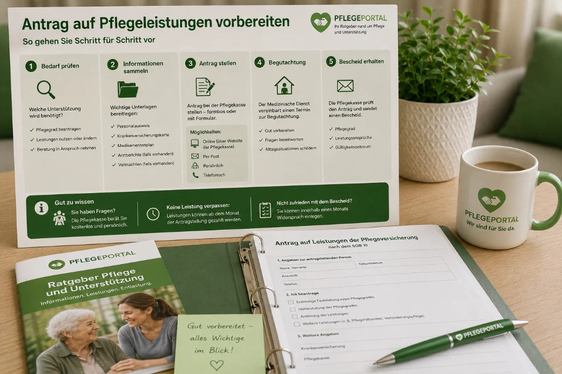 Antrag auf Pflegeleistungen vorbereiten