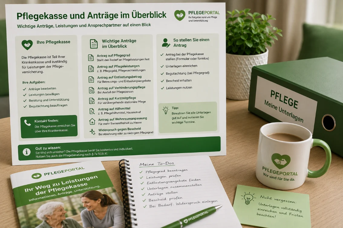 Pflegekasse und Anträge im Überblick