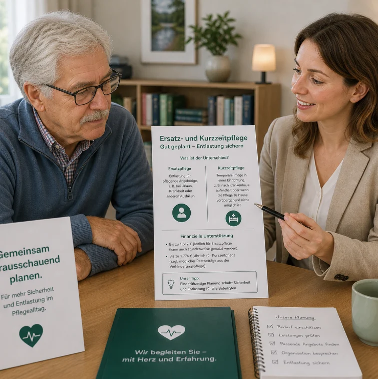 Ersatz- und Kurzzeitpflege planen