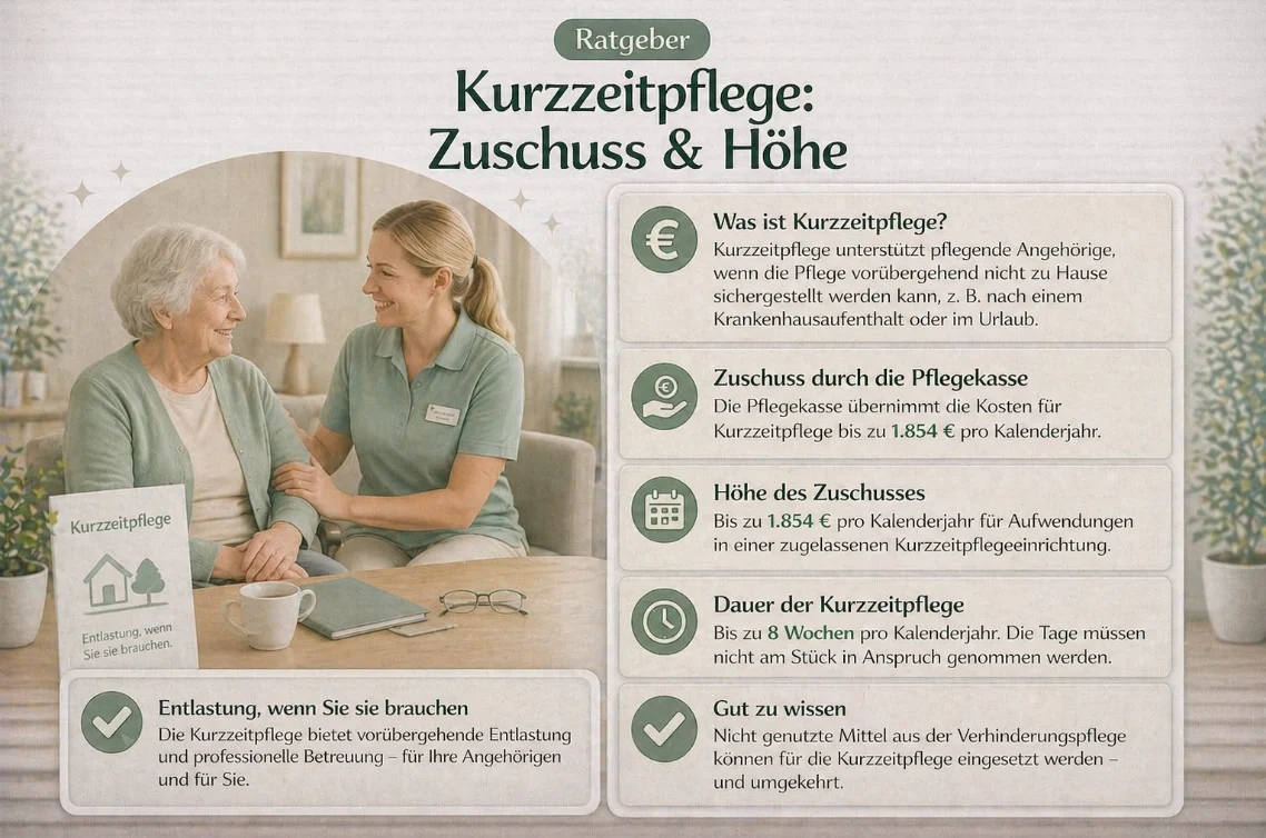 Kurzzeitpflege Zuschuss & Höhe