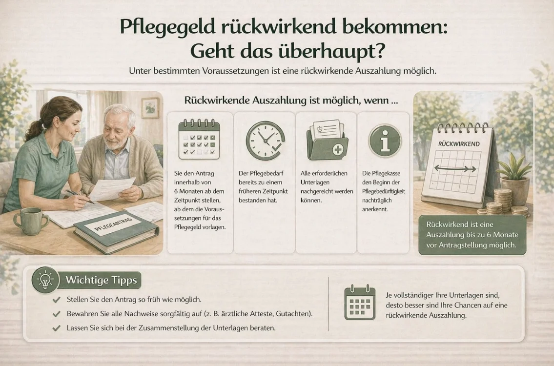 Pflegegeld rückwirkend bekommen: Geht das überhaupt?