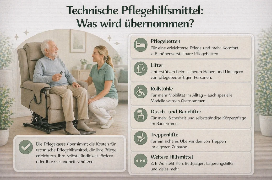 Technische Pflegehilfsmittel: Was wird übernommen?