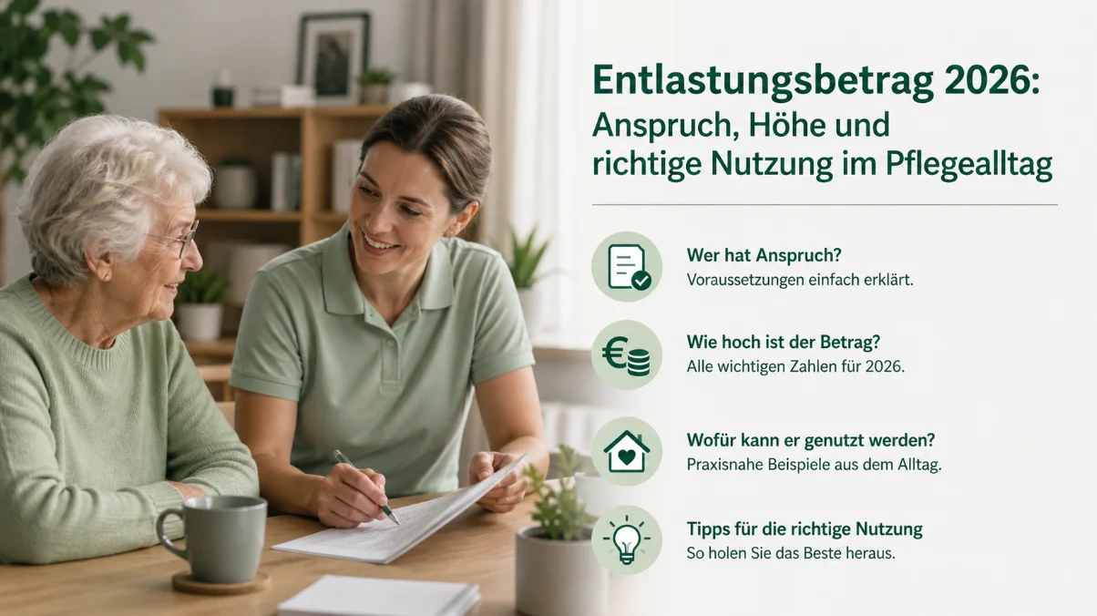 Entlastungsbetrag 2026: Anspruch, Höhe und richtige Nutzung im Pflegealltag