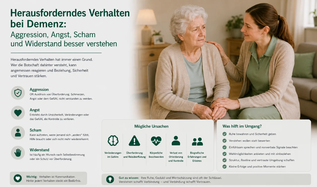 Herausforderndes Verhalten bei Demenz: Aggression, Angst, Scham und Widerstand besser verstehen