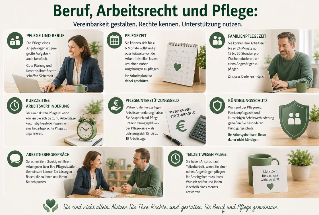 Pflege und Beruf vereinbaren: Rechte, Modelle und Planung