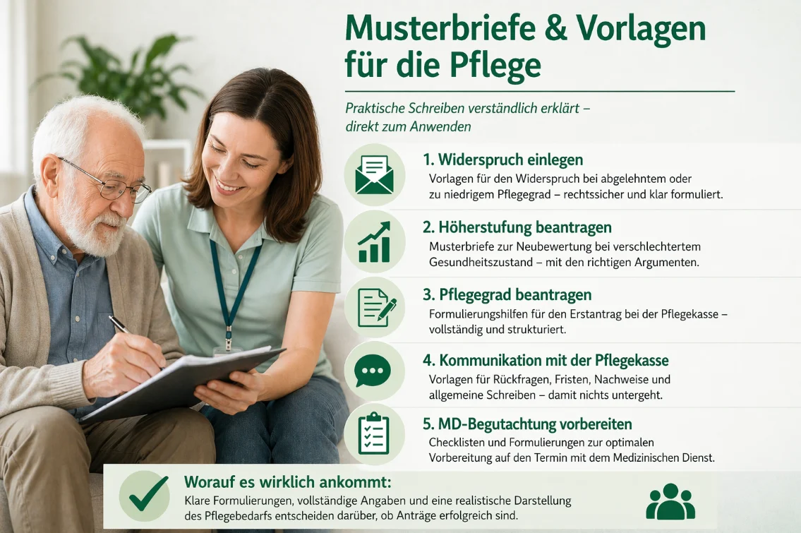 Pflegegrad beantragen: Musteranschreiben an die Pflegekasse