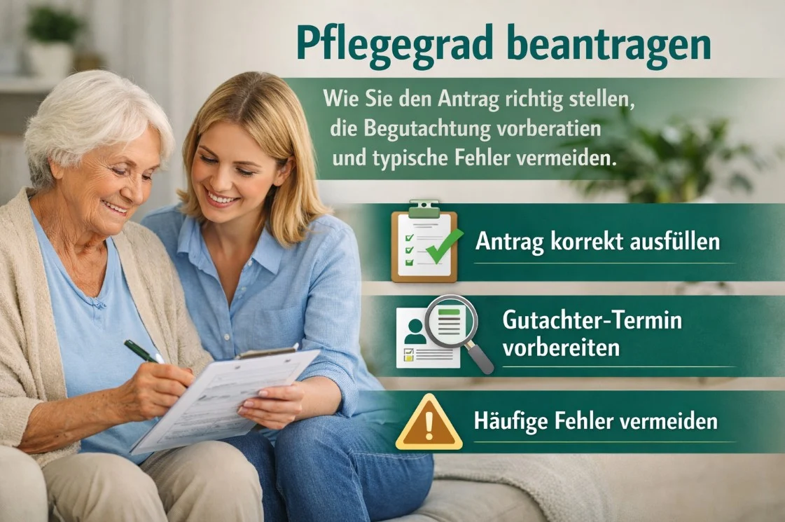 Pflegegrad beantragen: Wie Sie den Antrag richtig stellen, die Begutachtung vorbereiten und typische Fehler vermeiden