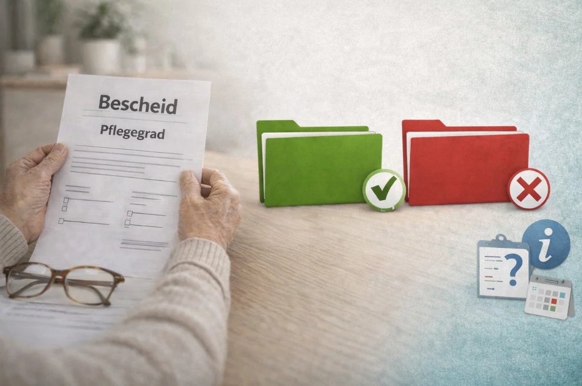 Pflegegrad erhalten oder abgelehnt? So ordnen Sie Bescheid, Einstufung und nächste Schritte richtig ein