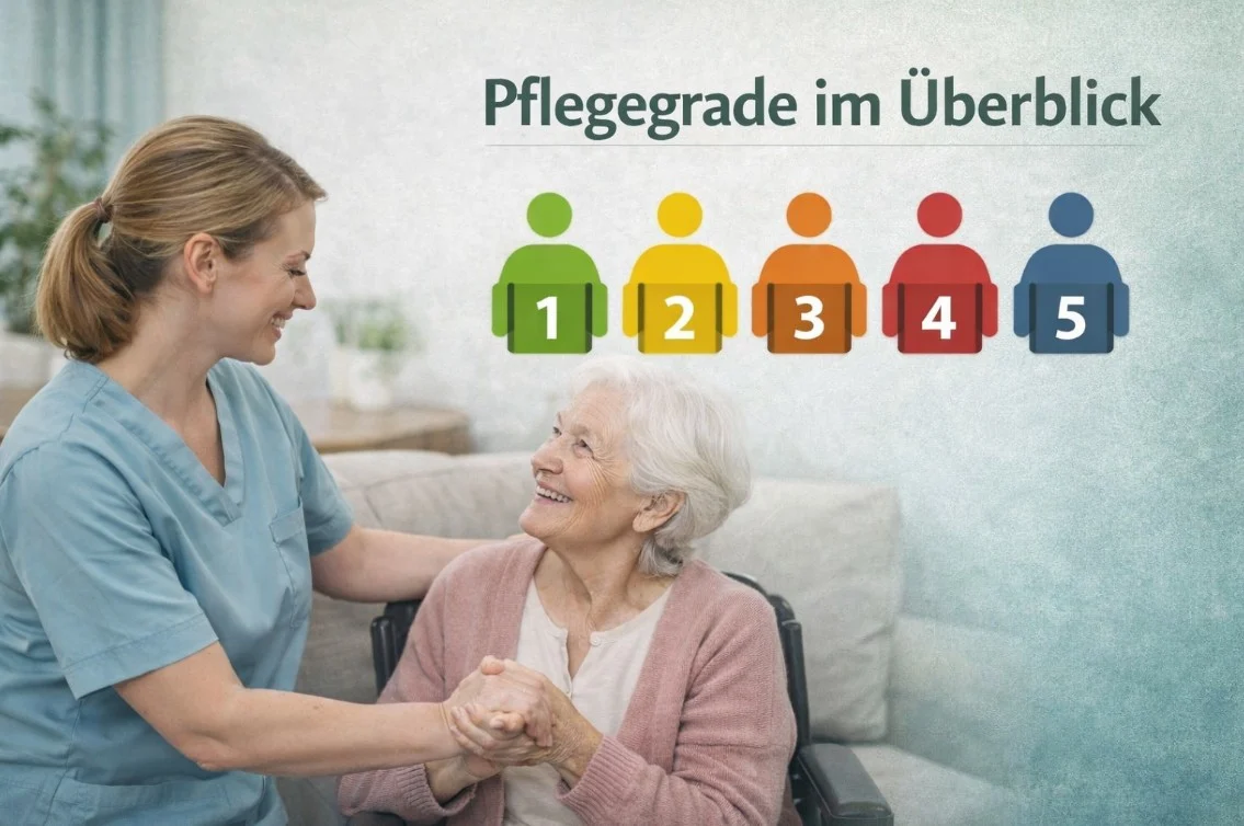 Pflegegrade 1 bis 5 im Überblick: Welche Unterschiede im Alltag wirklich zählen