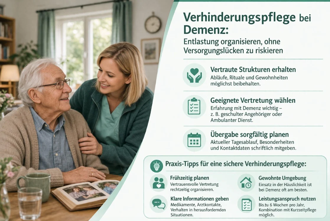 Verhinderungspflege bei Demenz: Entlastung organisieren, ohne Versorgungslücken zu riskieren