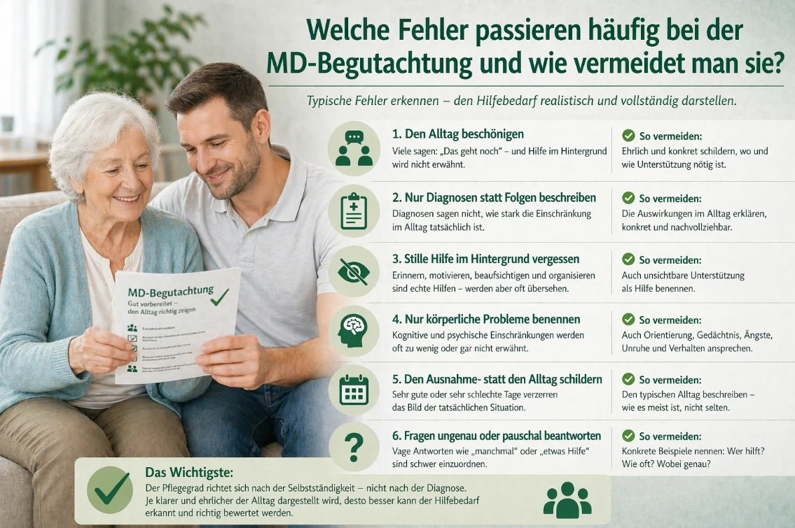 Welche Fehler passieren häufig bei der MD-Begutachtung und wie vermeidet man sie?