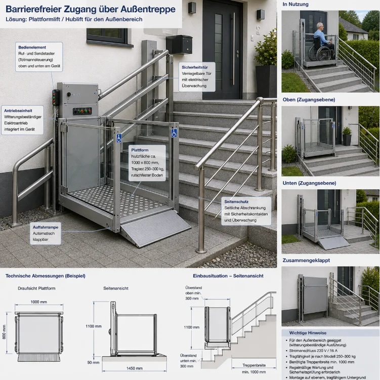 Barrierefreier Zugang über Außentreppe